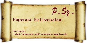 Popescu Szilveszter névjegykártya